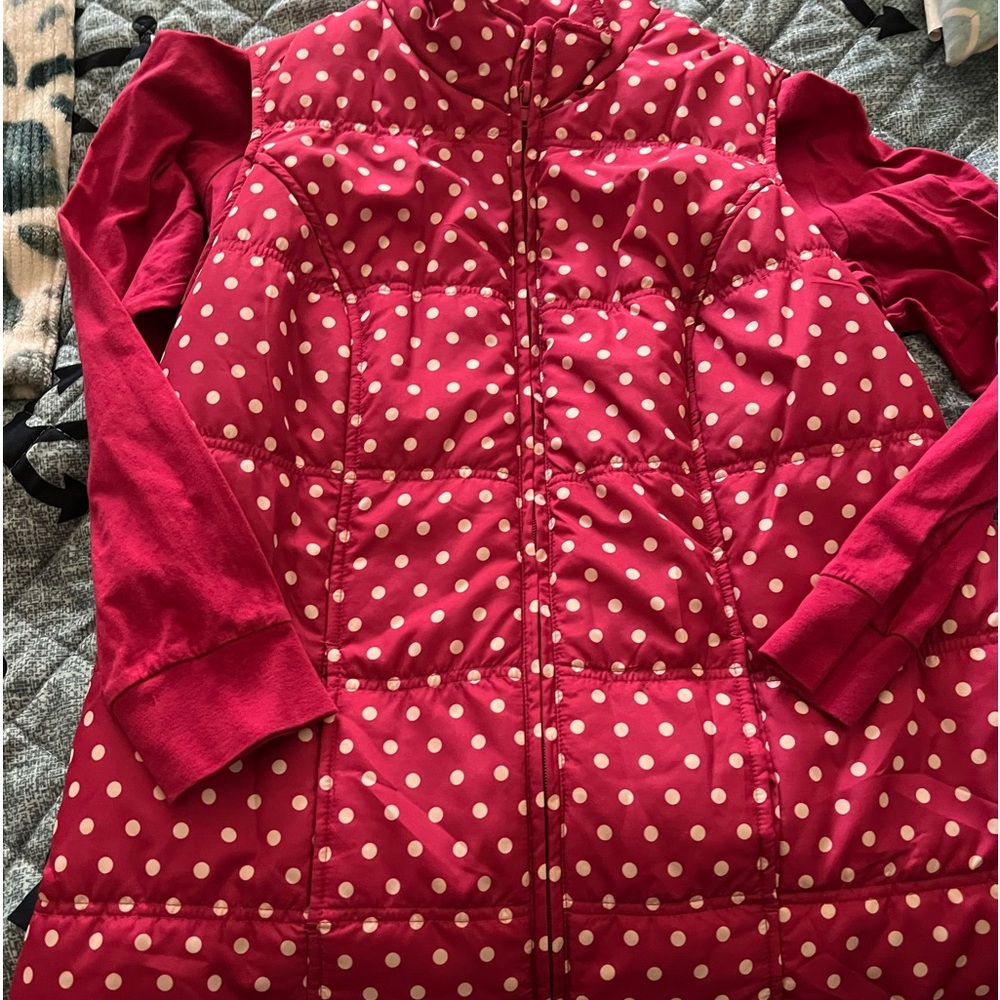 Woman Within Long Sleeve Mock Turtle Neck and Puffy Vest size M